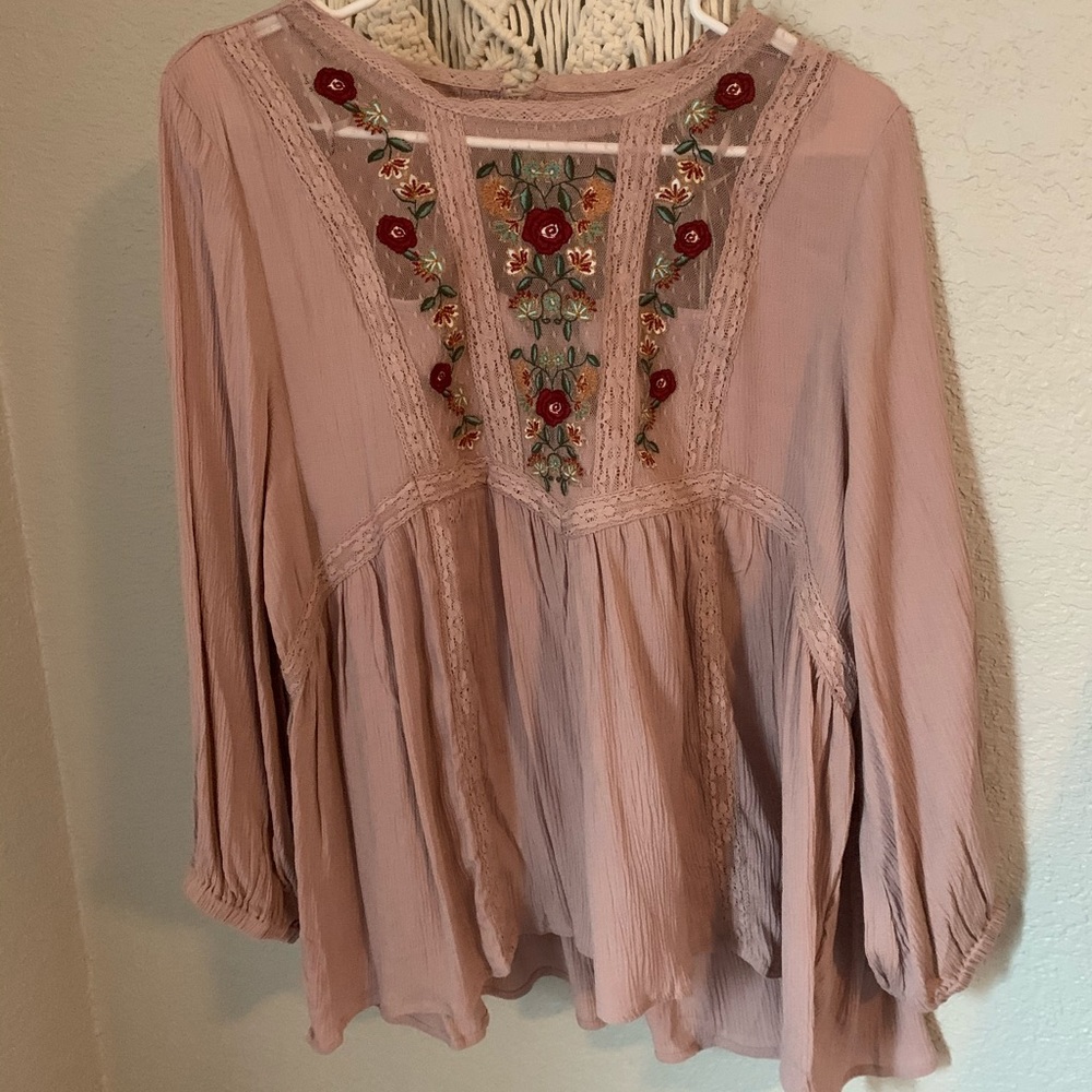 One loved babe size large mauve babydoll top